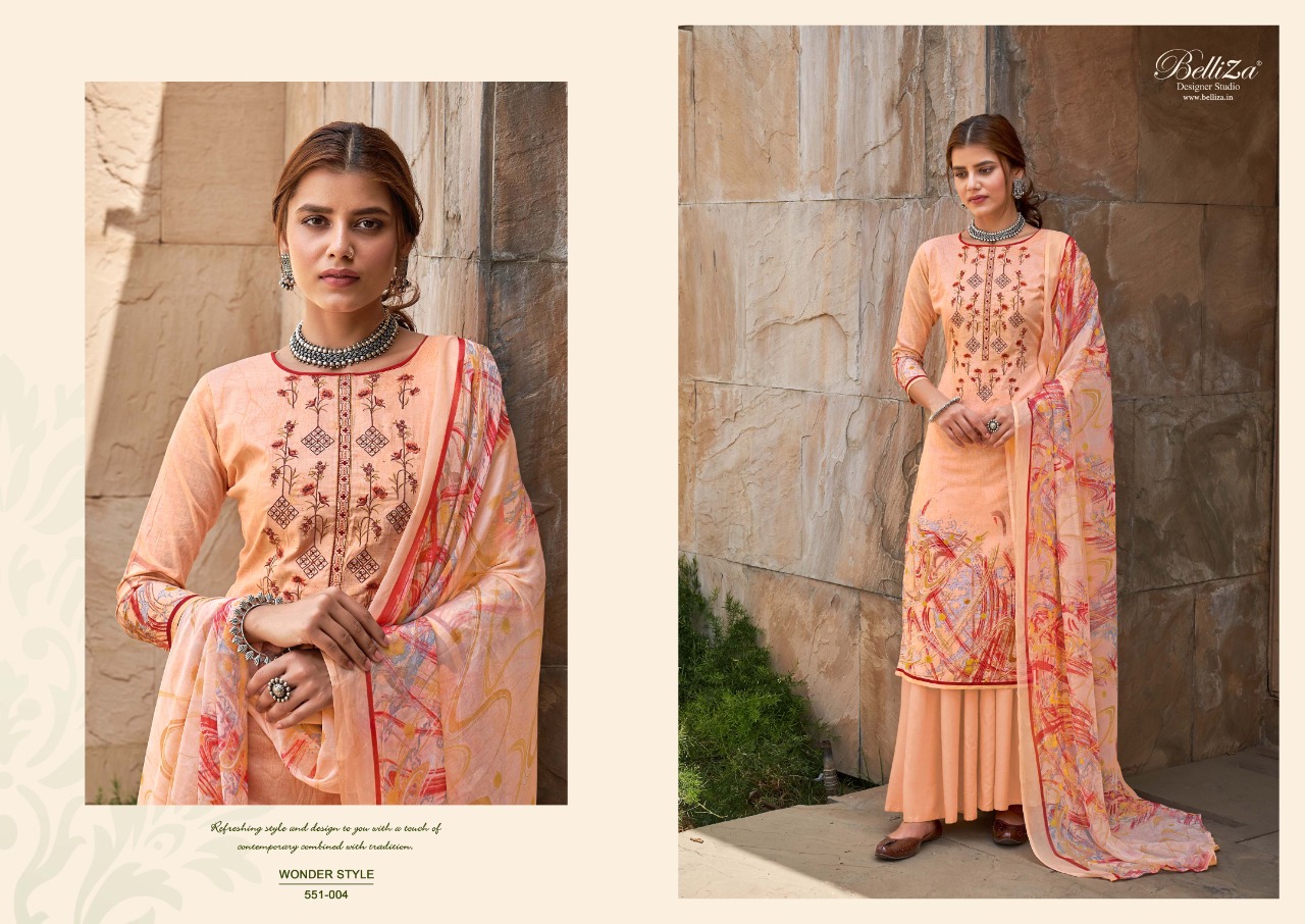 beliza desianer studio wonder style cotton astonishing look digital print salwar suit catalog