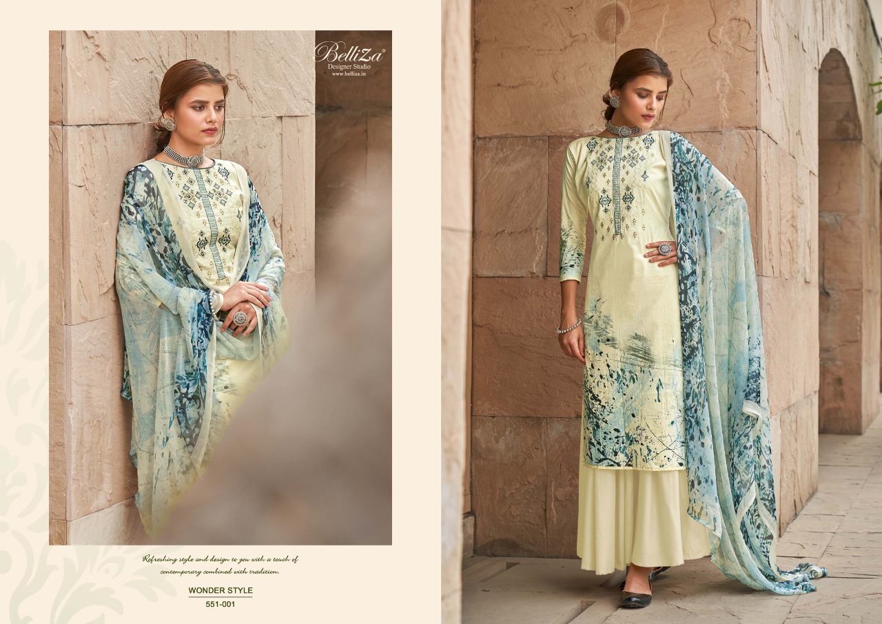 beliza desianer studio wonder style cotton astonishing look digital print salwar suit catalog