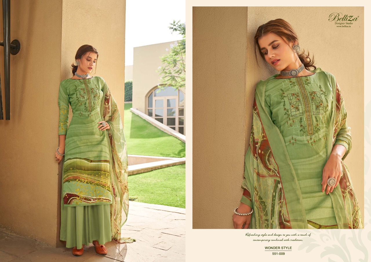 beliza desianer studio wonder style cotton astonishing look digital print salwar suit catalog