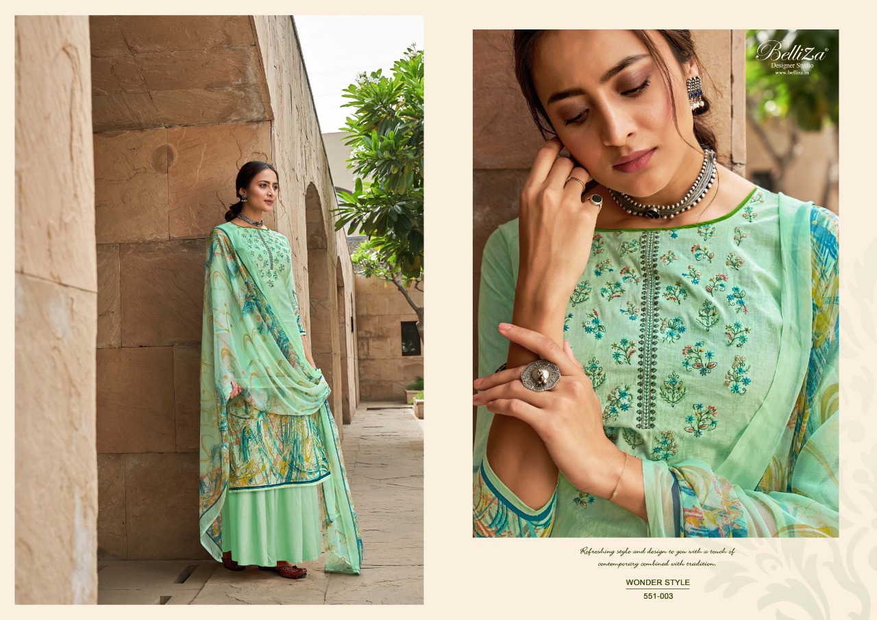 beliza desianer studio wonder style cotton astonishing look digital print salwar suit catalog