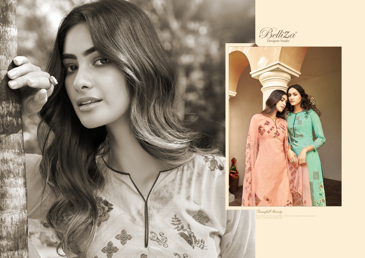 belliza designer studio glory cotton attrective print and colour salwar suit catalog