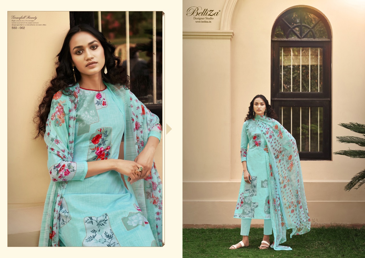 belliza designer studio glory cotton attrective print and colour salwar suit catalog