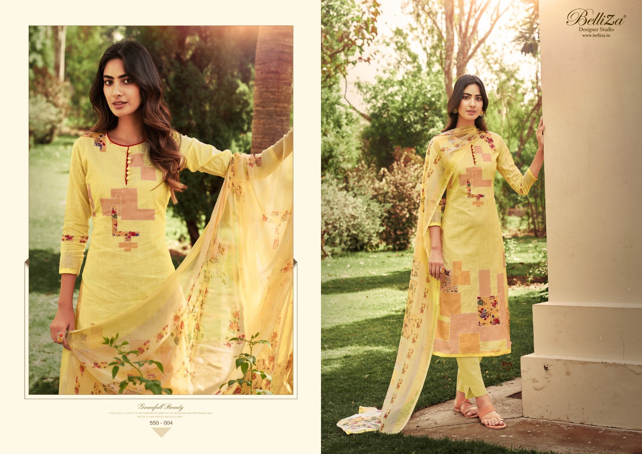 belliza designer studio glory cotton attrective print and colour salwar suit catalog