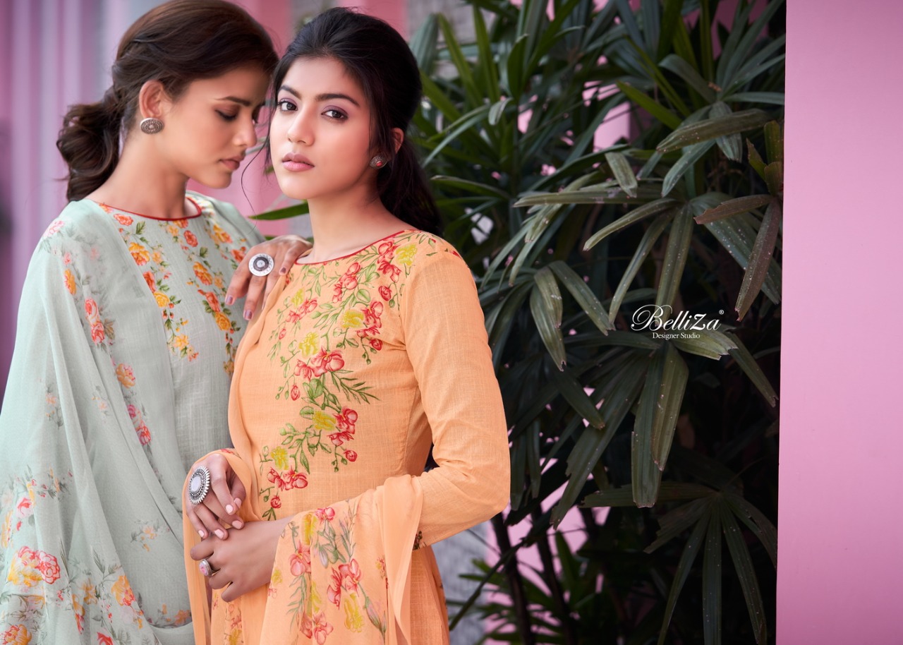 belliza designer studio helix 2 cotton attrective print and colour salwar suit catalog