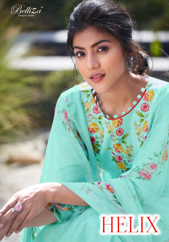 belliza designer studio helix 2 cotton attrective print and colour salwar suit catalog