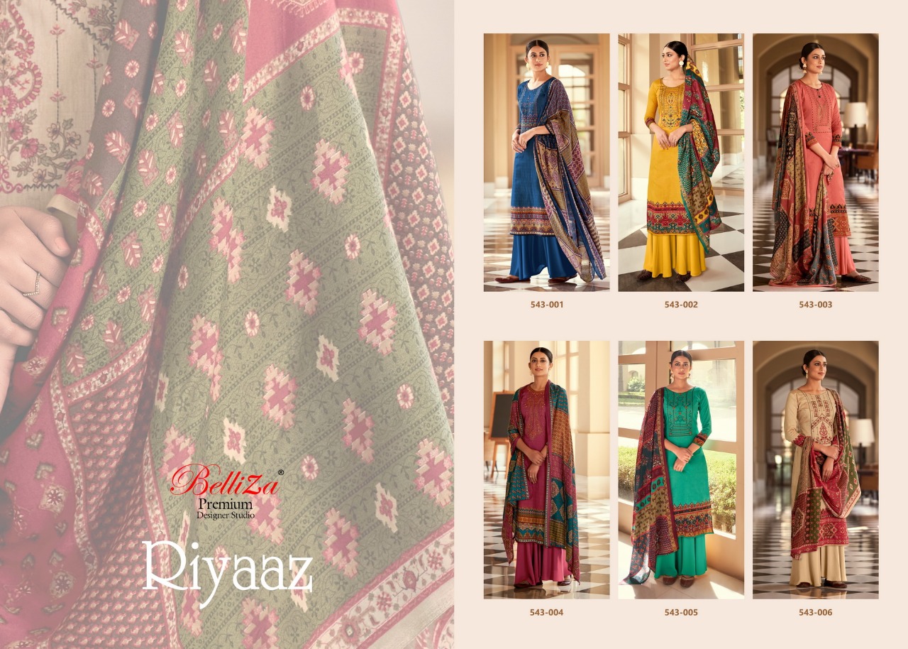 belliza desiner studio riyaaz cotton authentic fabric salwar suit catalog