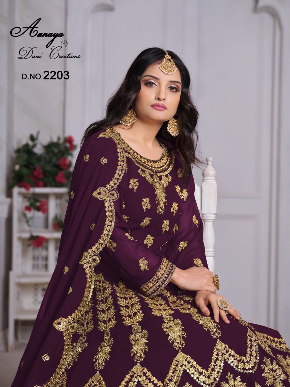 dani Aanaya 2201 2204 Faux Georgette heavy embroidery work salwar suit catalog