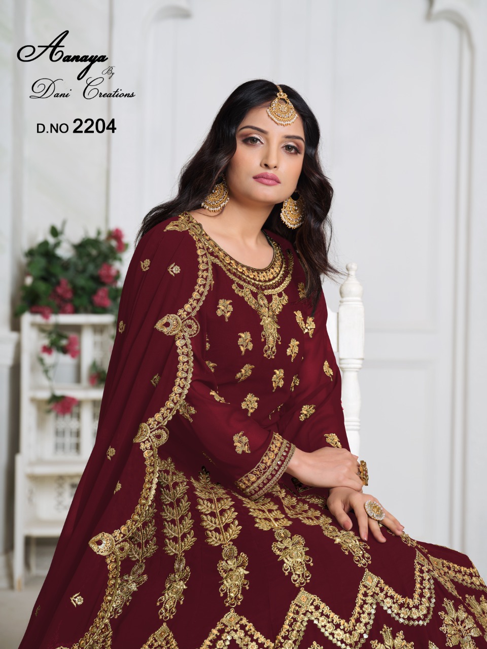 dani Aanaya 2201 2204 Faux Georgette heavy embroidery work salwar suit catalog