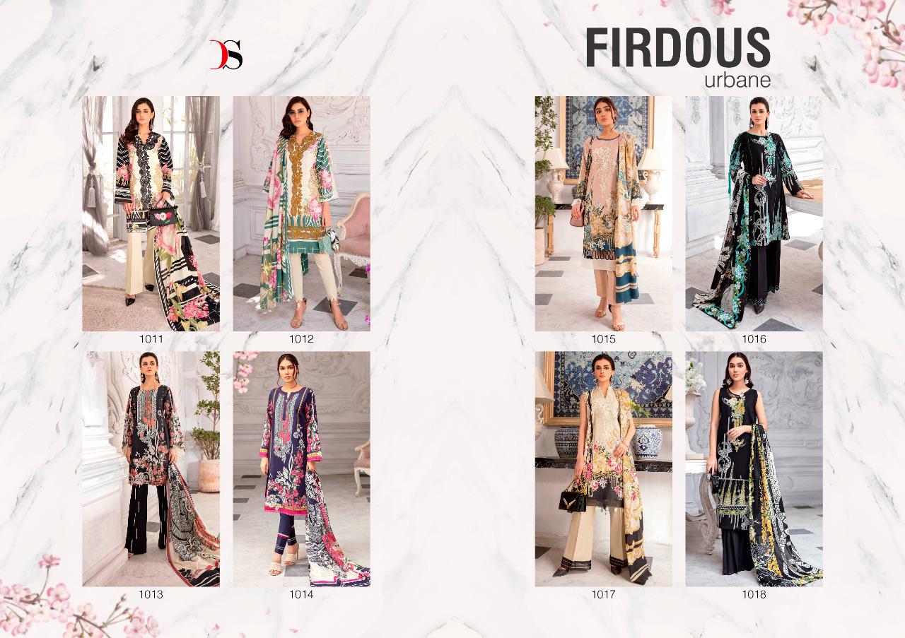 deepsy suit Firdous urbane cotton attrective print shiffon dupatta salwar suit catalog