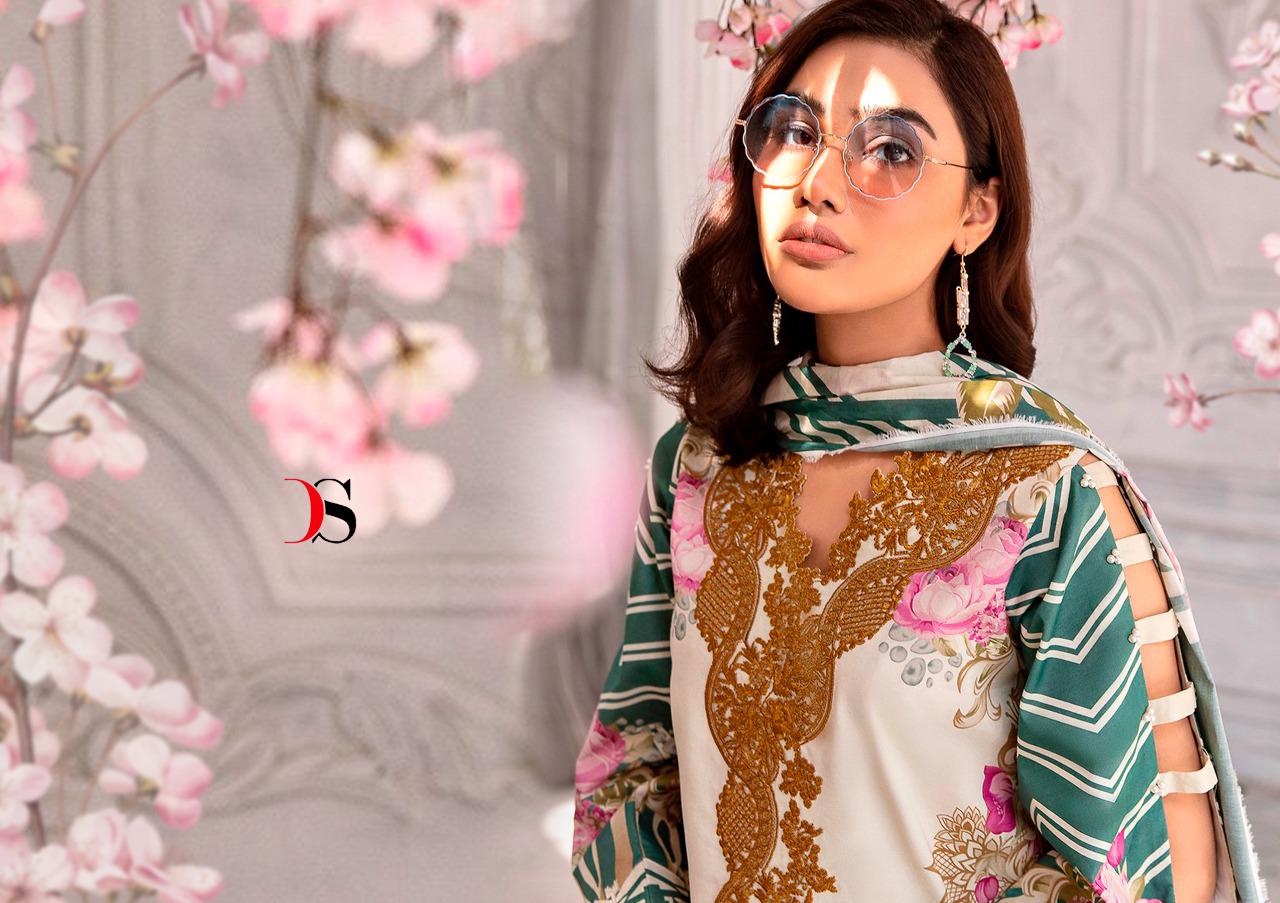 deepsy suit Firdous urbane cotton attrective print shiffon dupatta salwar suit catalog