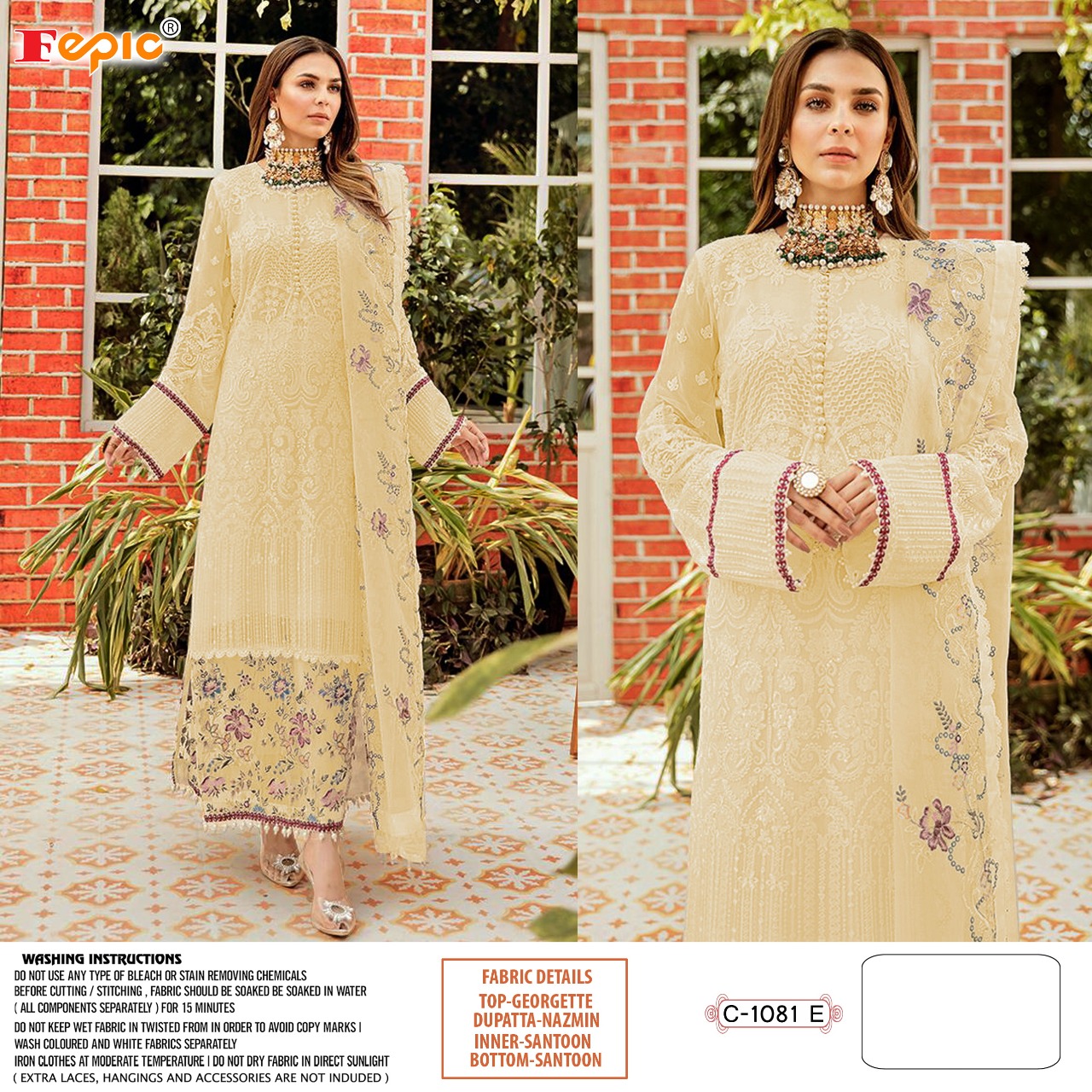 fepic rosemeen  c 1081 e georgget heavy look salwar suit single