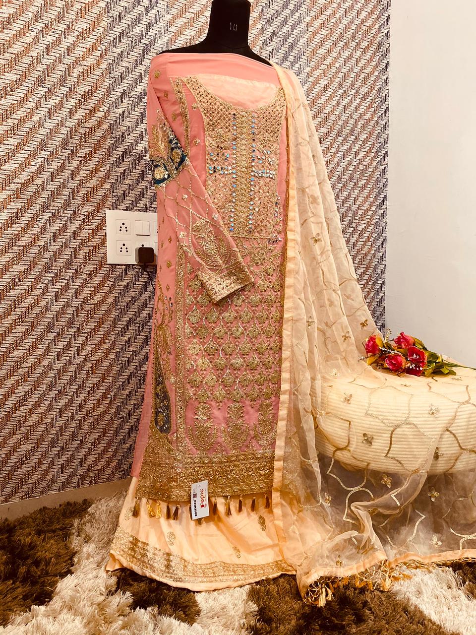 fepic rosemeen c 1047 georgget attrective look salwar suit single