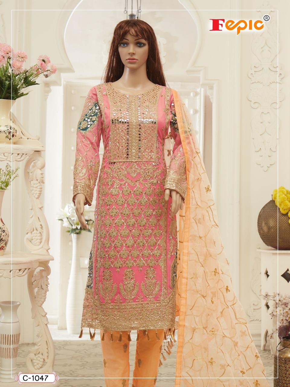 fepic rosemeen c 1047 georgget attrective look salwar suit single