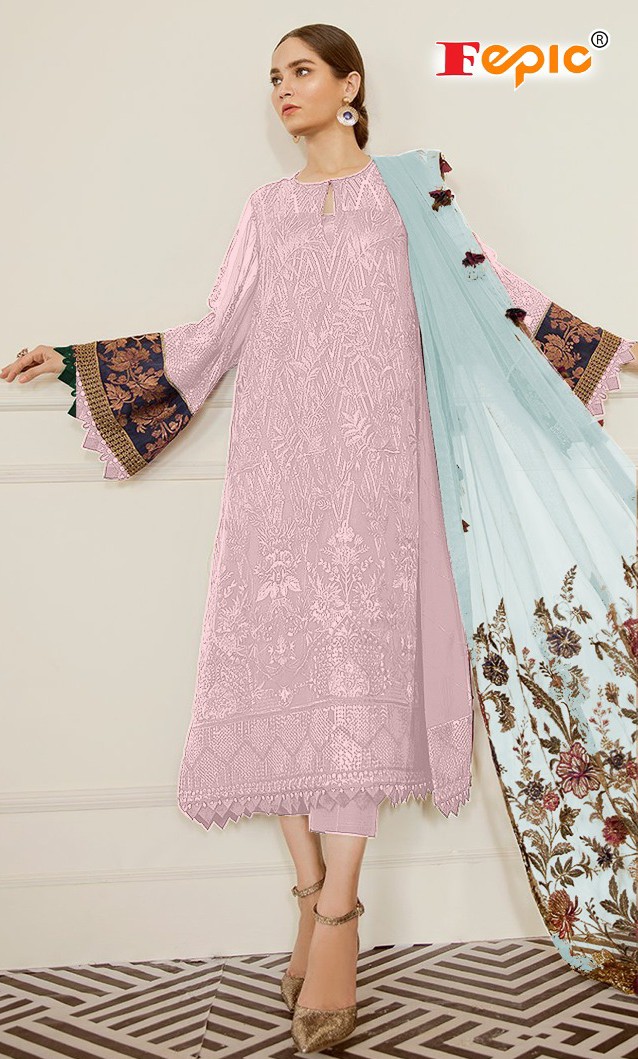 fepic rosemeen d no 66007 j georgette catchy look salwar suit singal