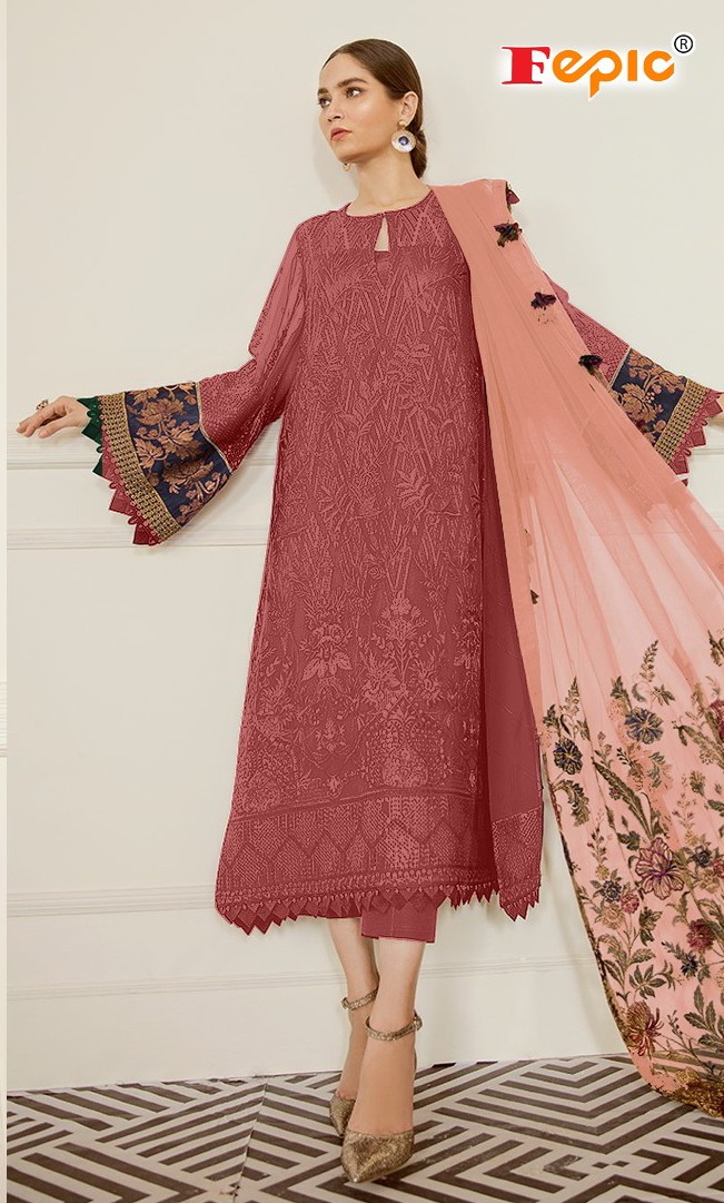 fepic rosemeen d no 66007 l georgette attrective look salwar suit singal