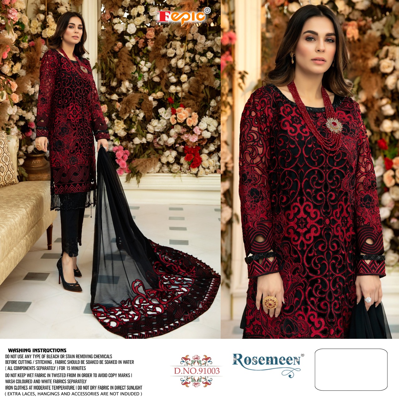 fepic rosemeen 91003 net  regal look salwar suit single