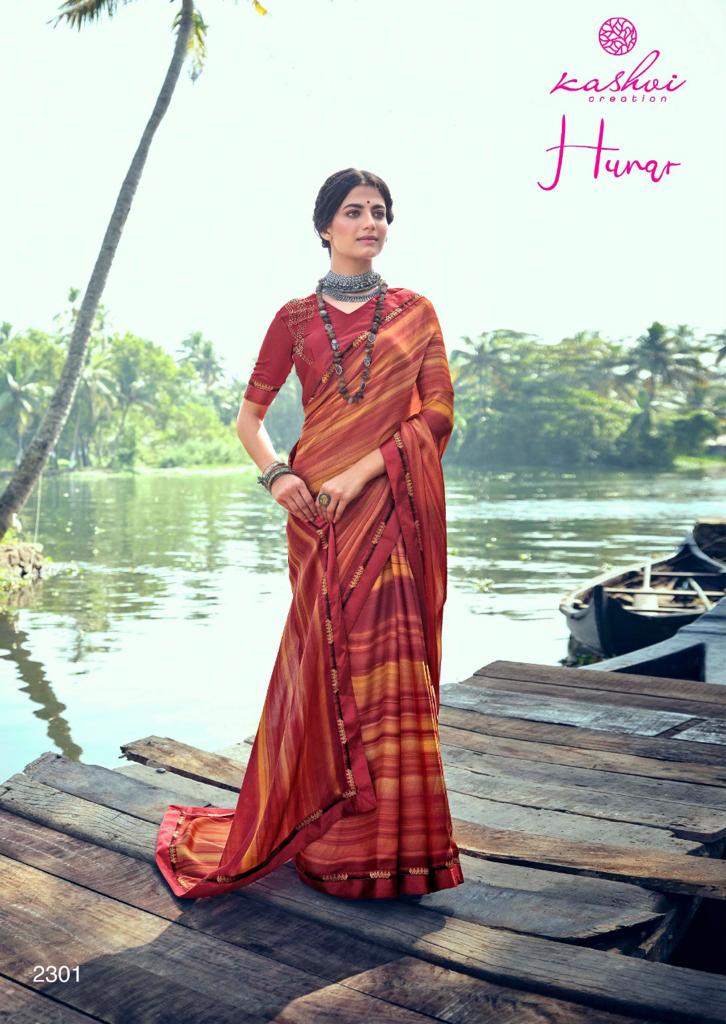 lt kashvi creation hunar shiffon attrective look saree catalog