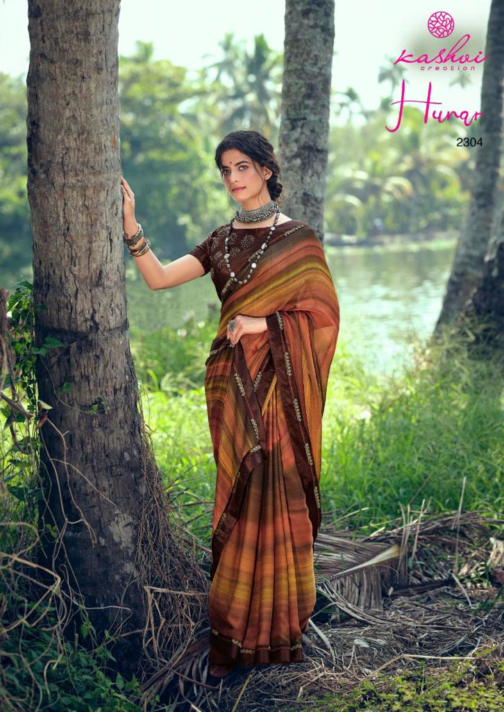 lt kashvi creation hunar shiffon attrective look saree catalog