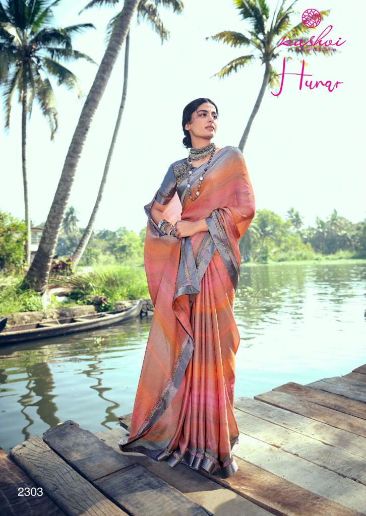 lt kashvi creation hunar shiffon attrective look saree catalog