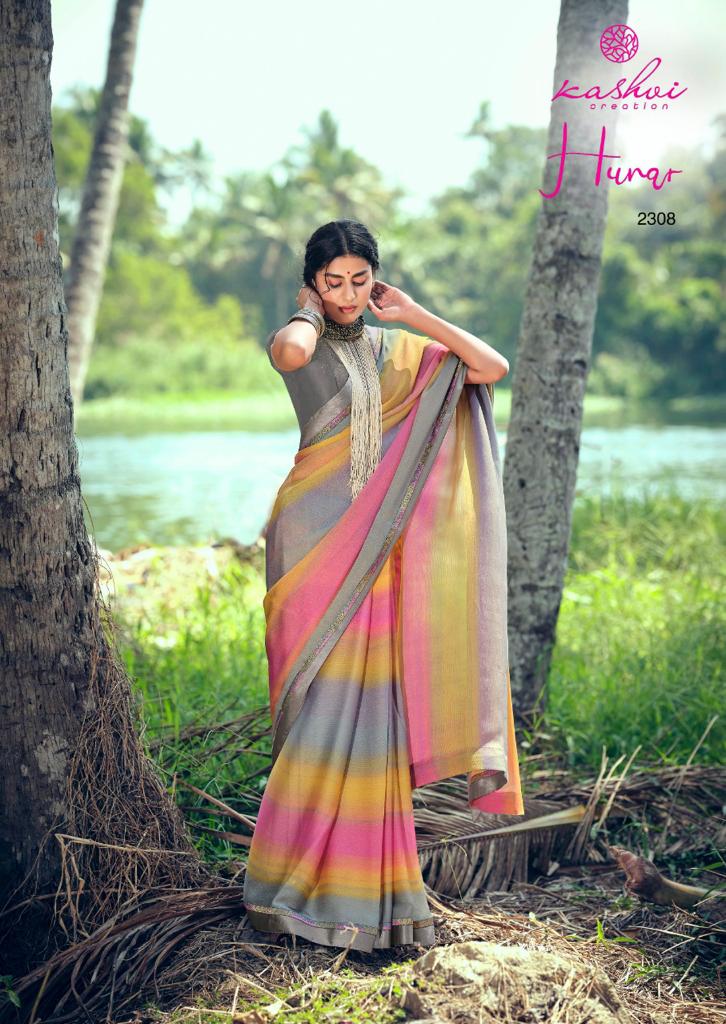 lt kashvi creation hunar shiffon attrective look saree catalog