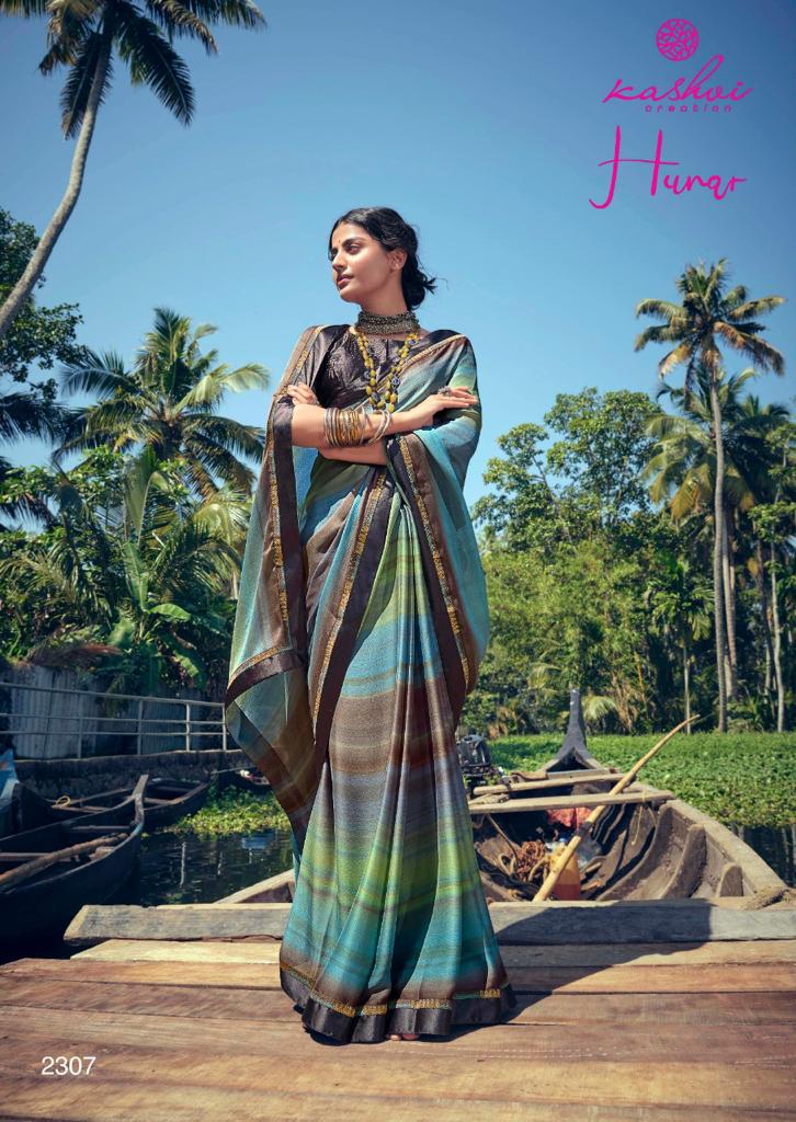 lt kashvi creation hunar shiffon attrective look saree catalog