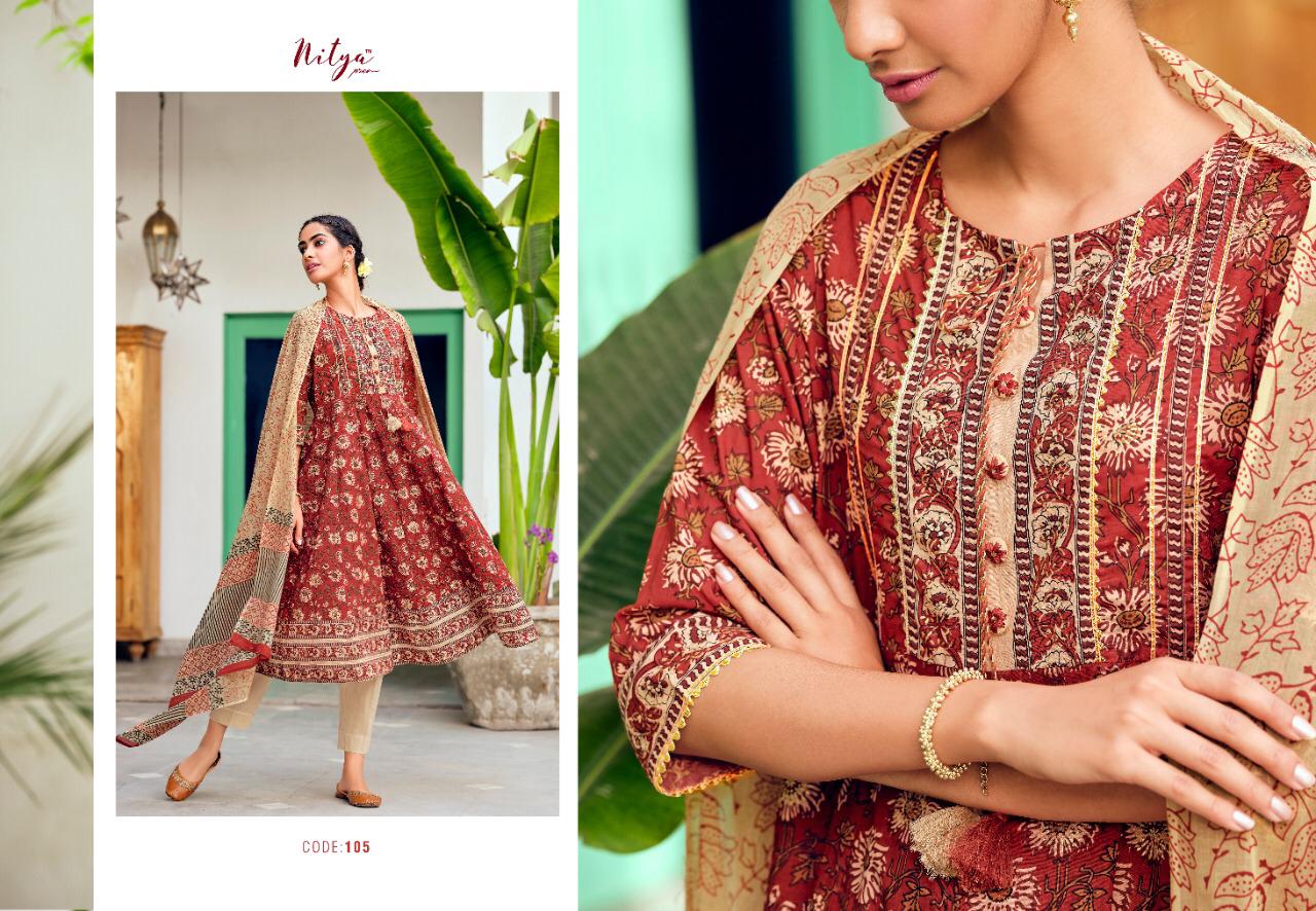 lt nitya kasak nx cotton attrective print top with bottom and dupatta catalog