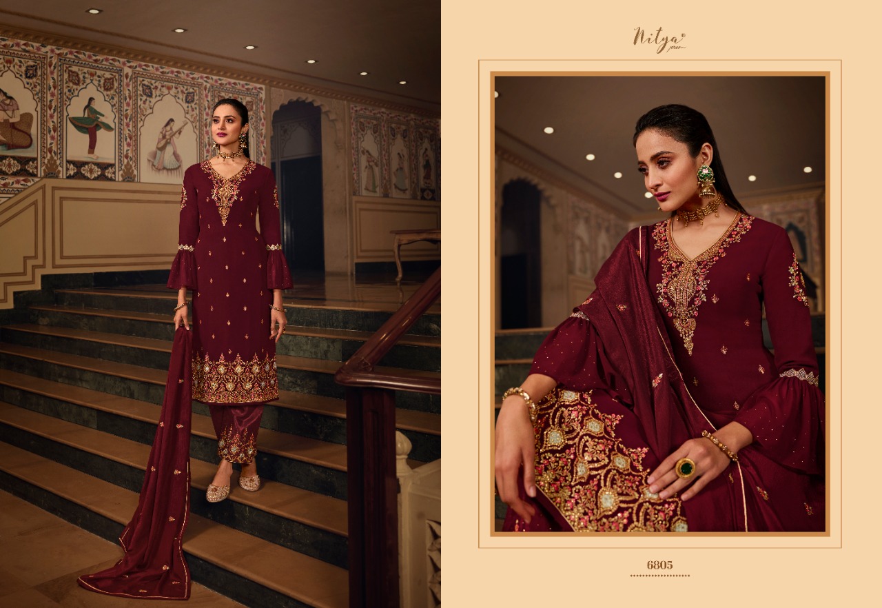 lt nitya vol 168 georgette decent embroidary look salwar suit catalog