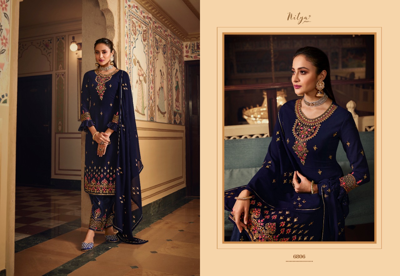 lt nitya vol 168 georgette decent embroidary look salwar suit catalog