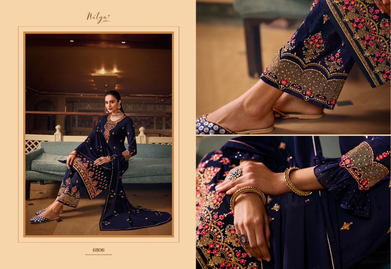 lt nitya vol 168 georgette decent embroidary look salwar suit catalog