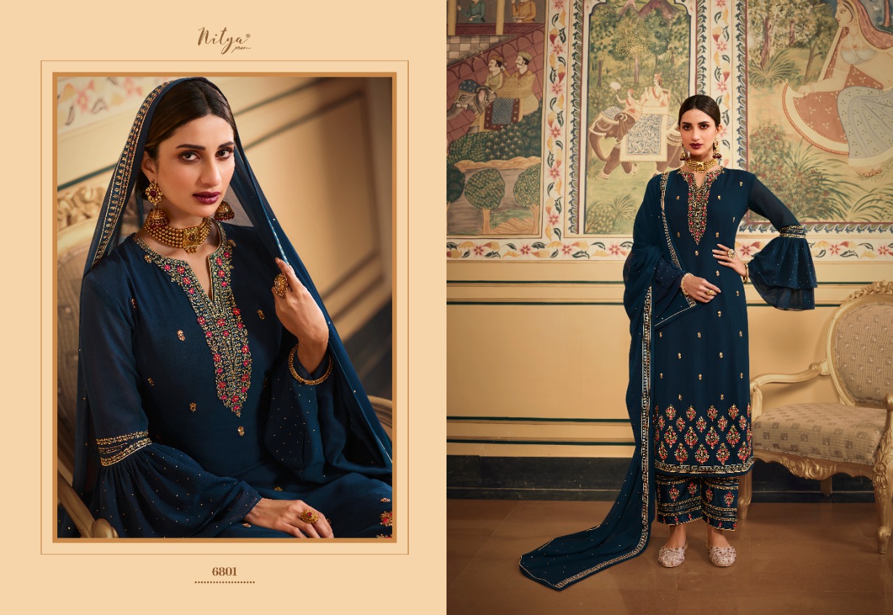 lt nitya vol 168 georgette decent embroidary look salwar suit catalog