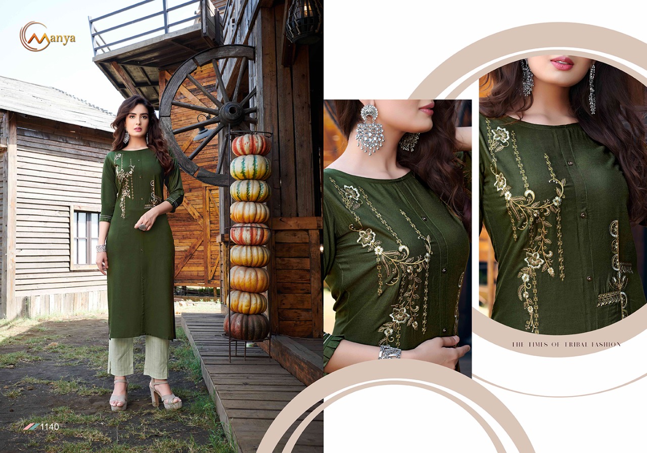 mansi fashion glory rayon cotton gorgeous look kurti with bottom catalog