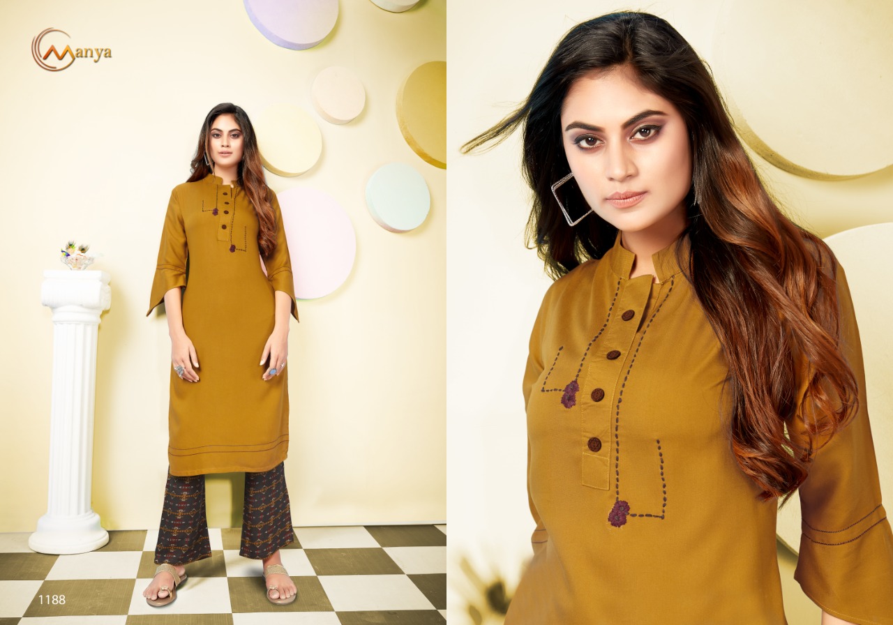 mansi fashion grace rayon new and modern style kurti with plazzo catalog