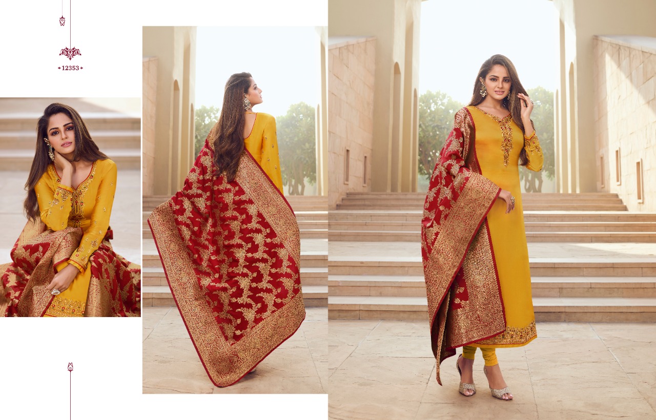 meera trendz zisa banarasi vol 10 jorgget regal look salwar suit catalog