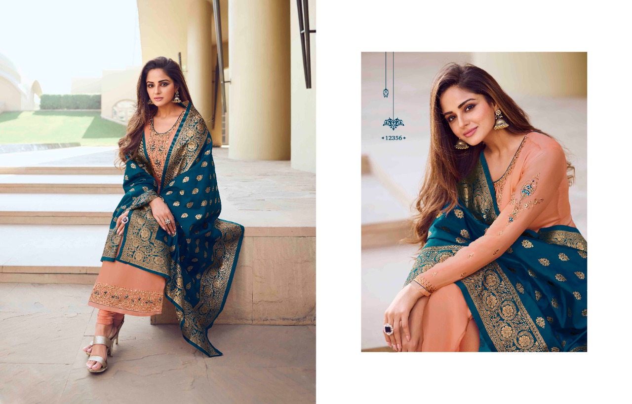 meera trendz zisa banarasi vol 10 jorgget regal look salwar suit catalog