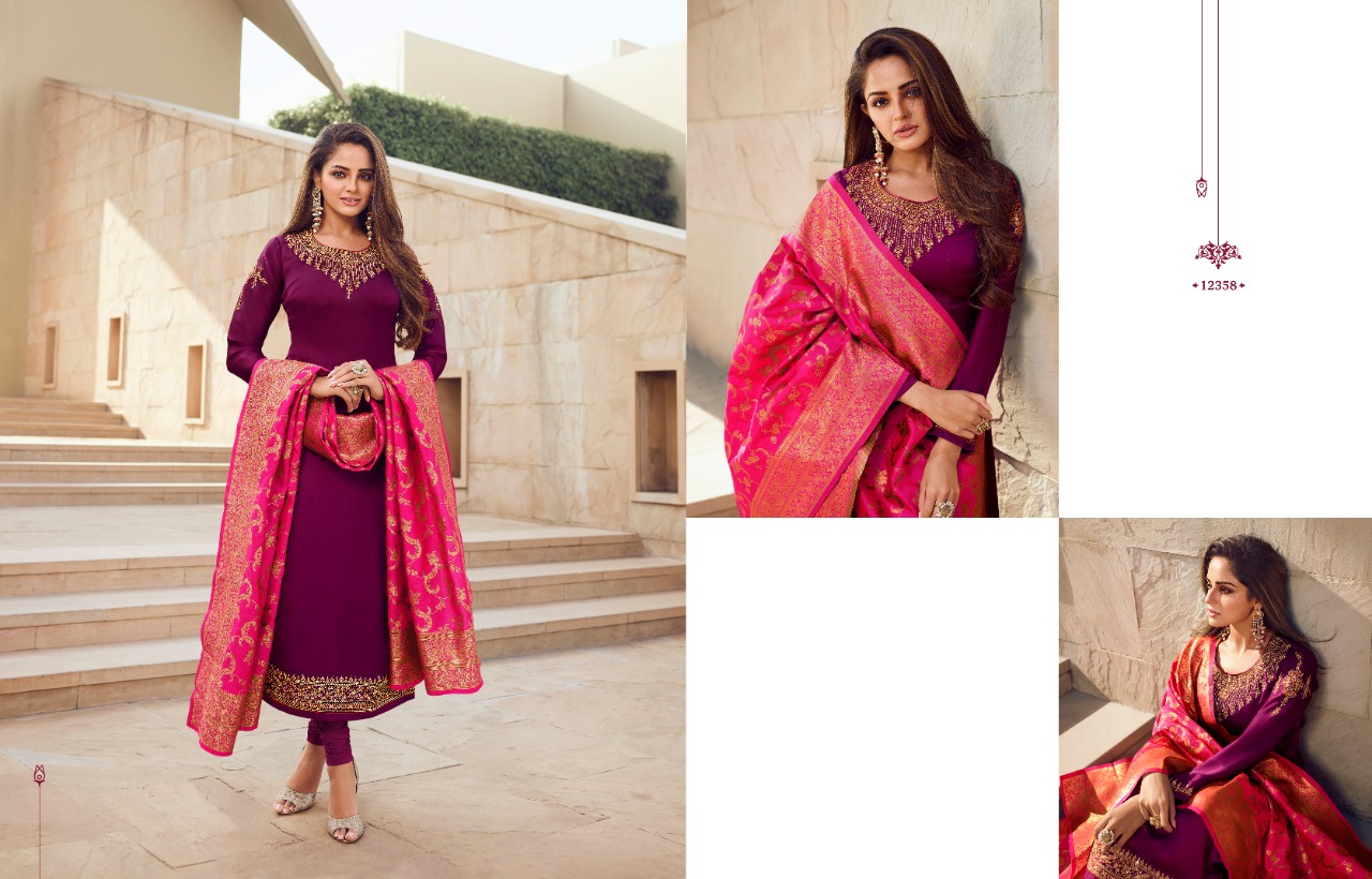 meera trendz zisa banarasi vol 10 jorgget regal look salwar suit catalog