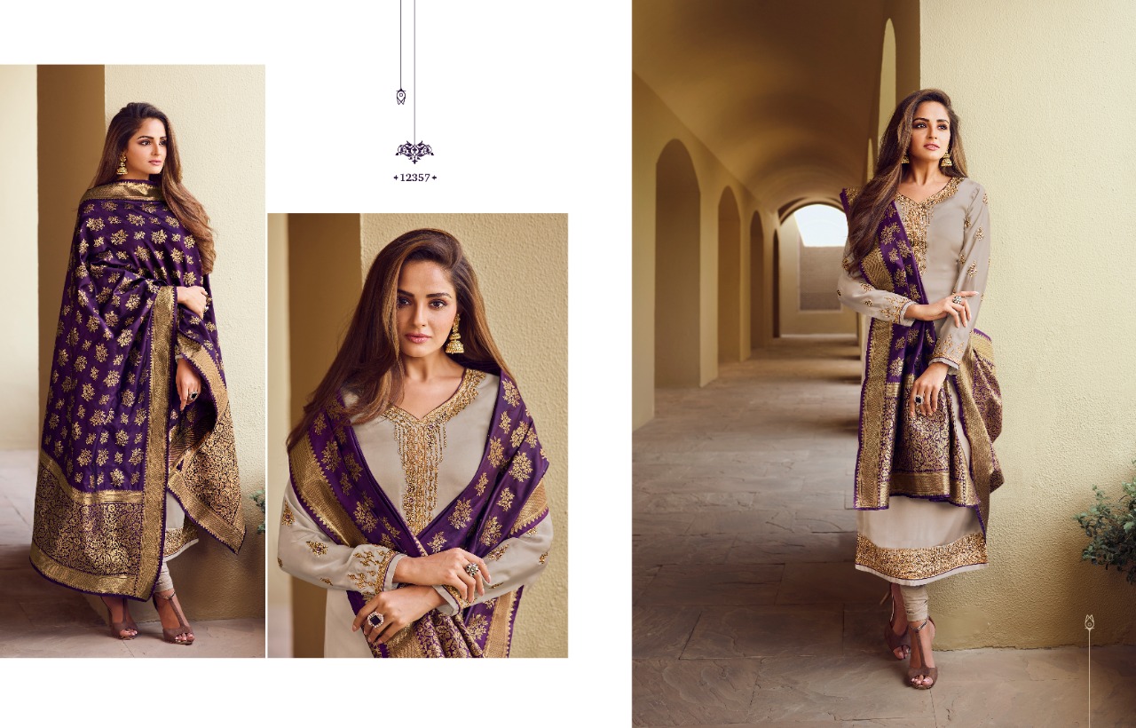 meera trendz zisa banarasi vol 10 jorgget regal look salwar suit catalog