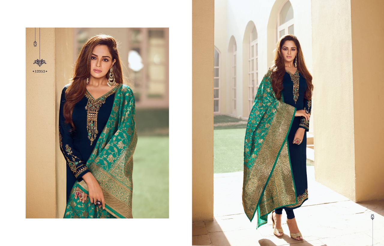 meera trendz zisa banarasi vol 10 jorgget regal look salwar suit catalog