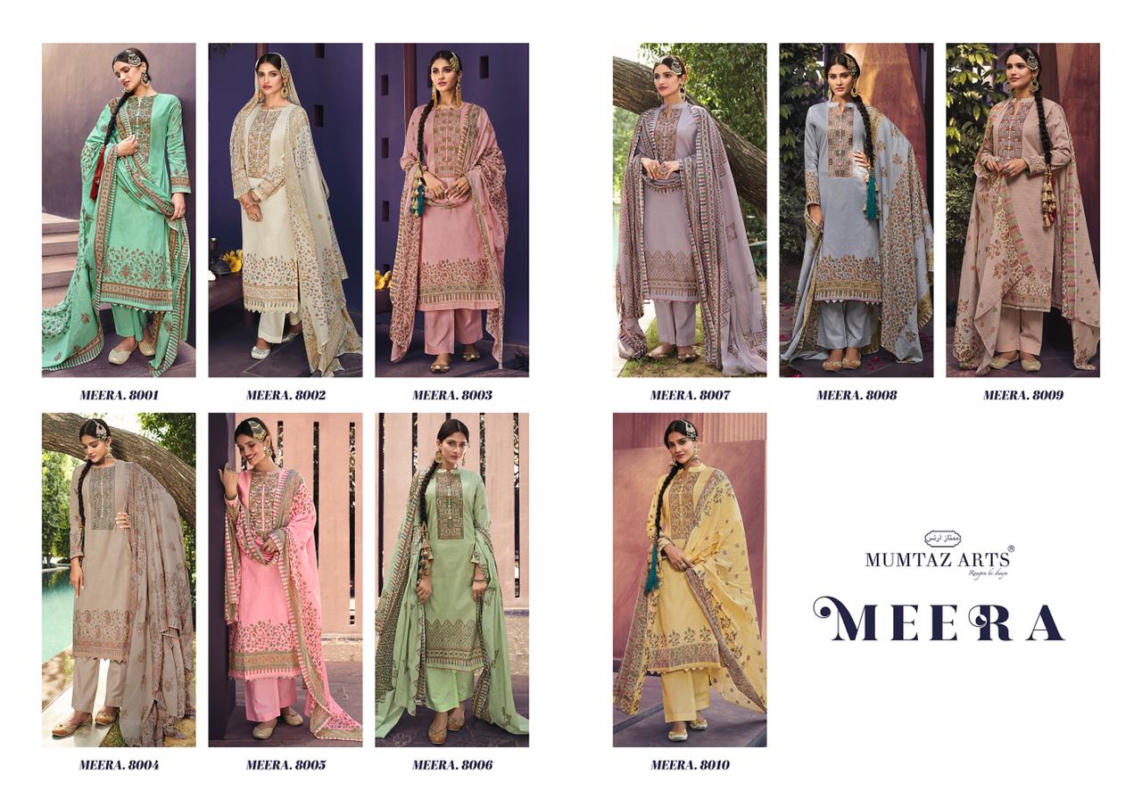 mumtaz arts meera kani pure lawn cotton innovative style salwar suit catalog