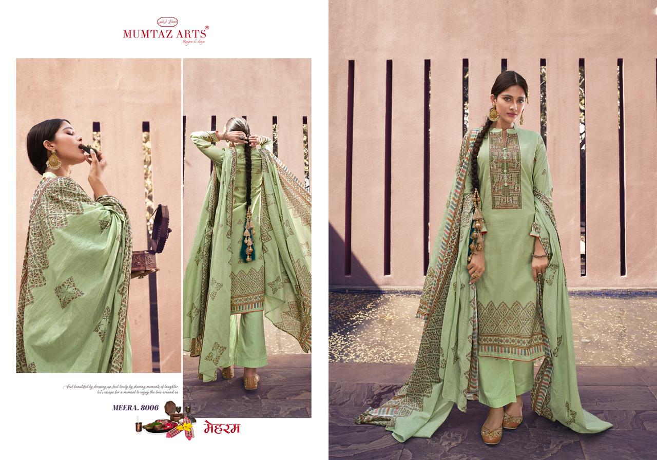 mumtaz arts meera kani pure lawn cotton innovative style salwar suit catalog