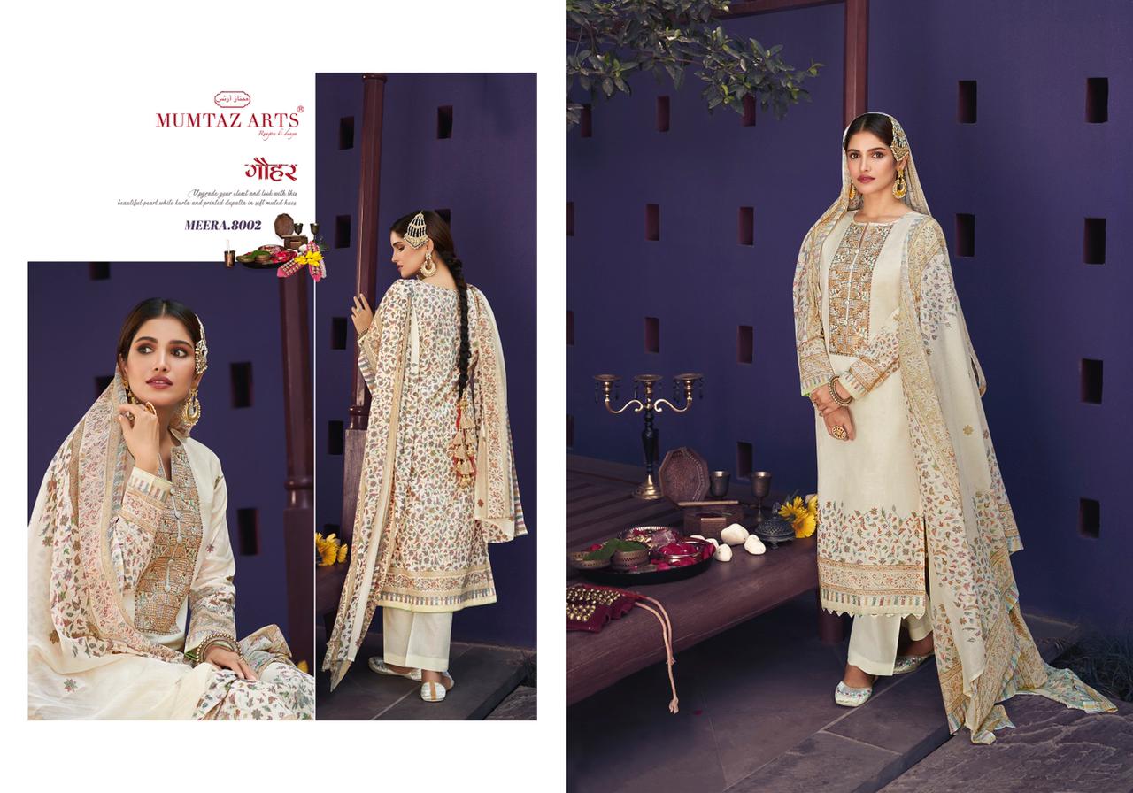 mumtaz arts meera kani pure lawn cotton innovative style salwar suit catalog