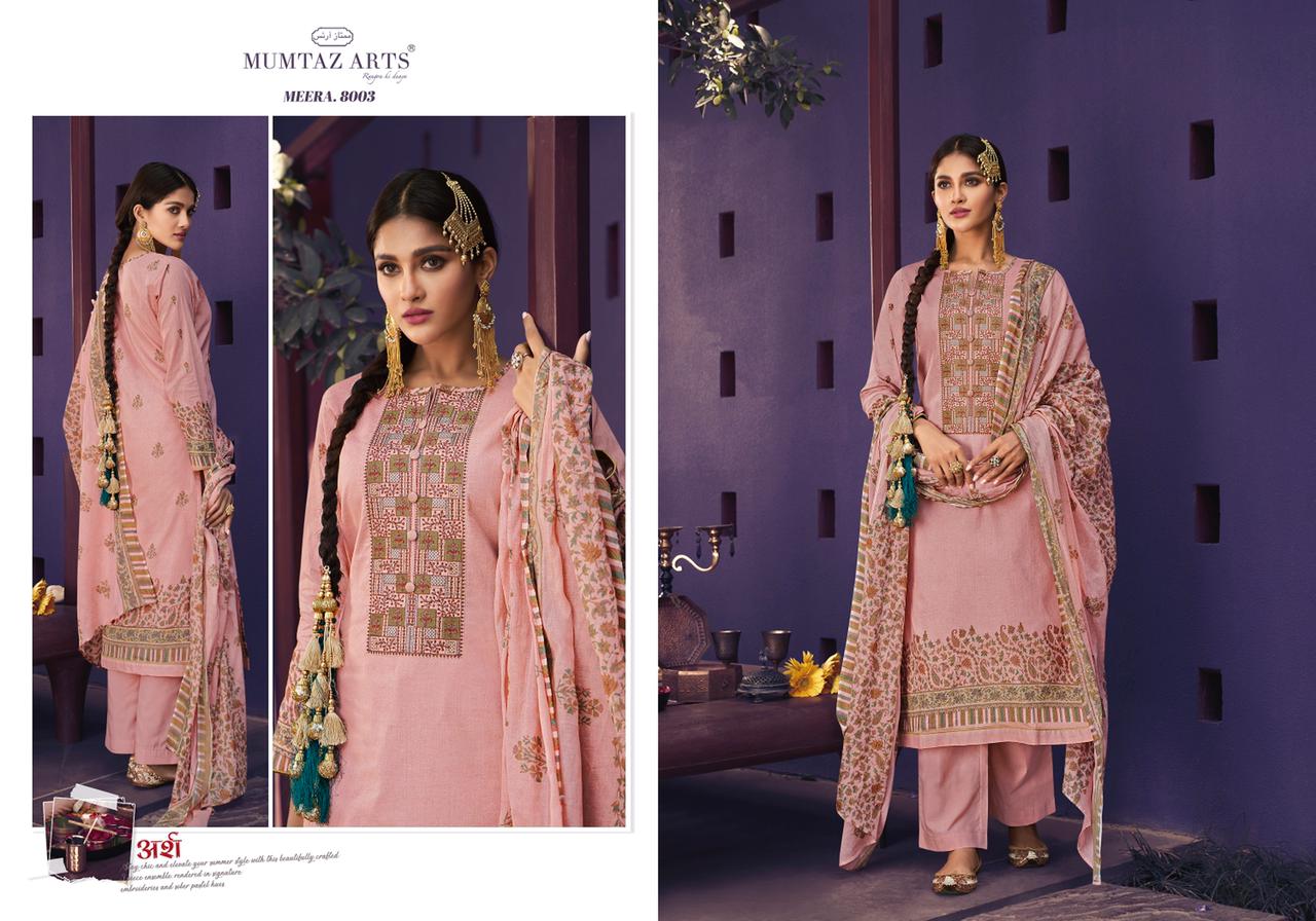 mumtaz arts meera kani pure lawn cotton innovative style salwar suit catalog