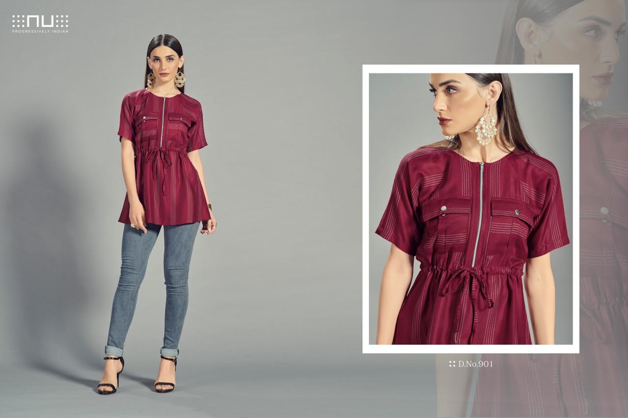 nu vol 9 viscose rayon stylish look top  catalog