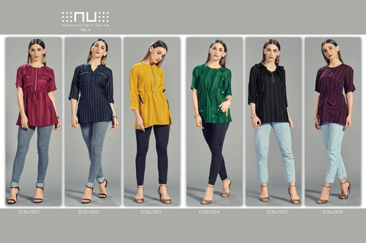 nu vol 9 viscose rayon stylish look top  catalog