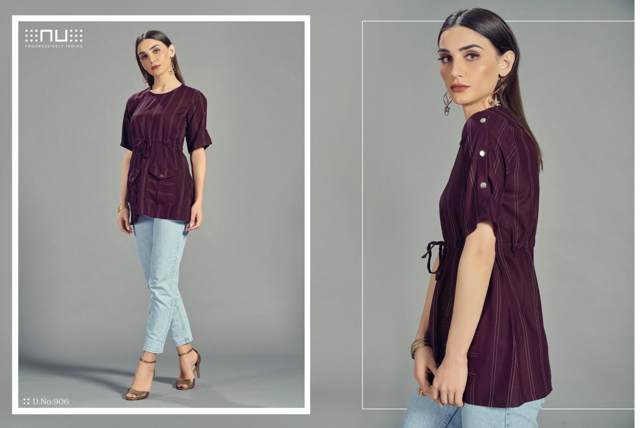 nu vol 9 viscose rayon stylish look top  catalog