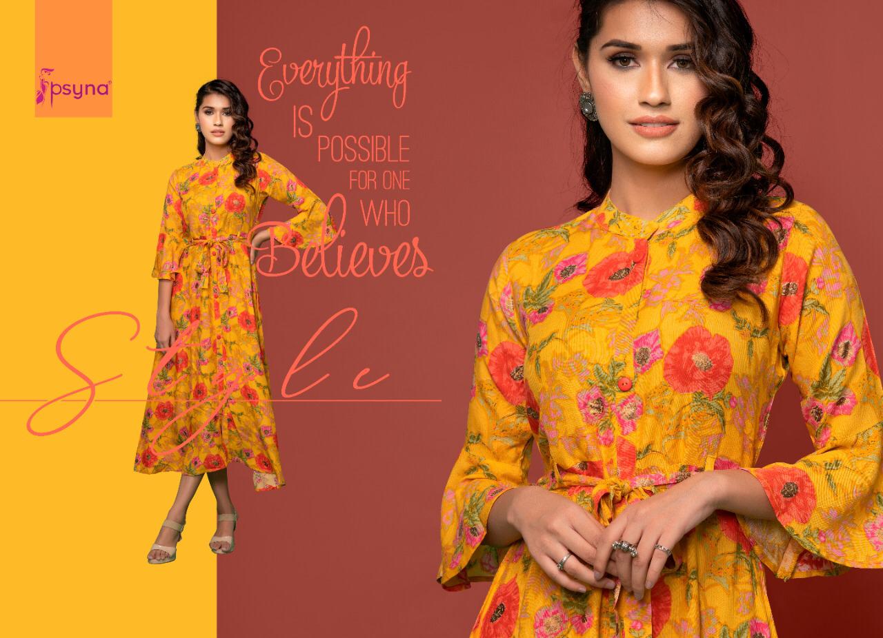 Psyna presents Pearl 6 rayon beautiful print Ankel Length Gowns catalog