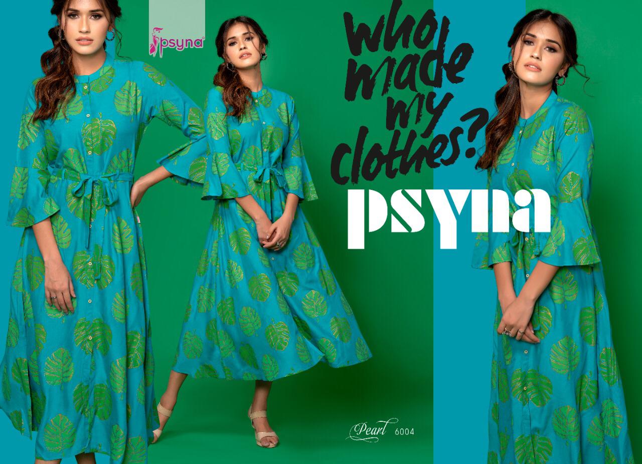 Psyna presents Pearl 6 rayon beautiful print Ankel Length Gowns catalog