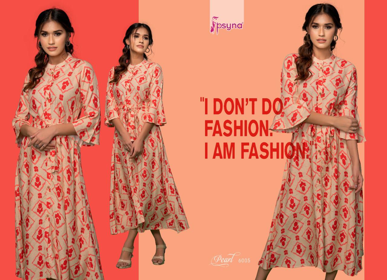 Psyna presents Pearl 6 rayon beautiful print Ankel Length Gowns catalog