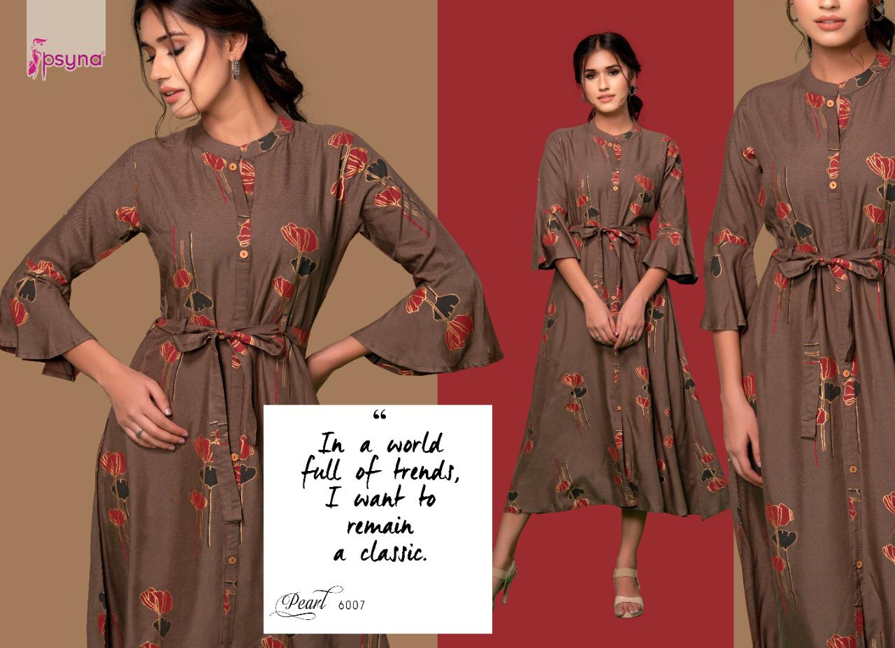 Psyna presents Pearl 6 rayon beautiful print Ankel Length Gowns catalog