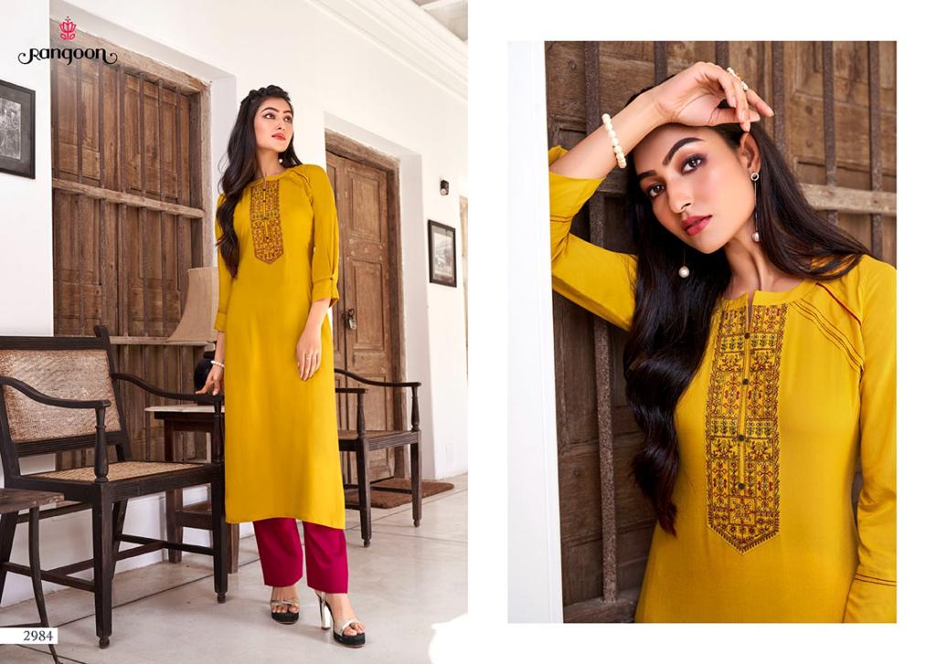 rangoon park vol 2 rayon classic trendy look kurti catalog