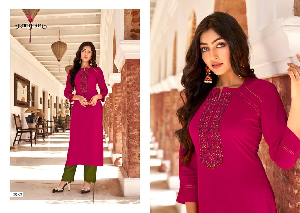 rangoon park vol 2 rayon classic trendy look kurti catalog